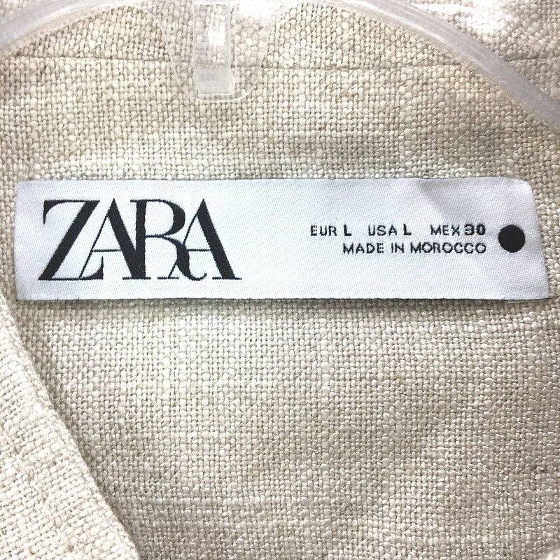 Zara Cream Linen Blend Natural Fibre Look Fully Lined Jacket Ladies Size L