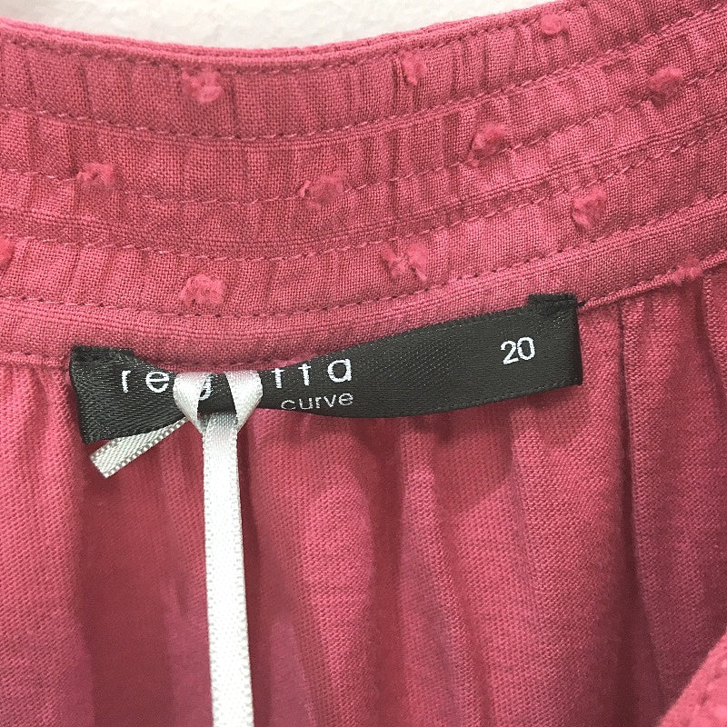 Regatta Curve Pink Textured Organic Cotton Short Sleeve Shirt Ladies Size 20 NEW