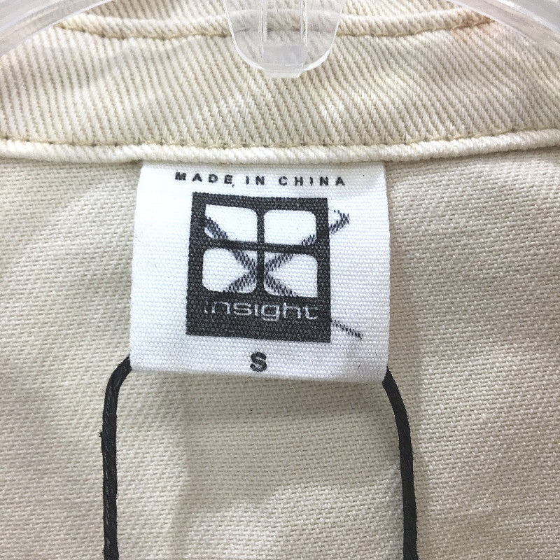 Insight Cream Sand Rio 100% Cotton Button Up Short Sleeve Denim Dress Size S NEW