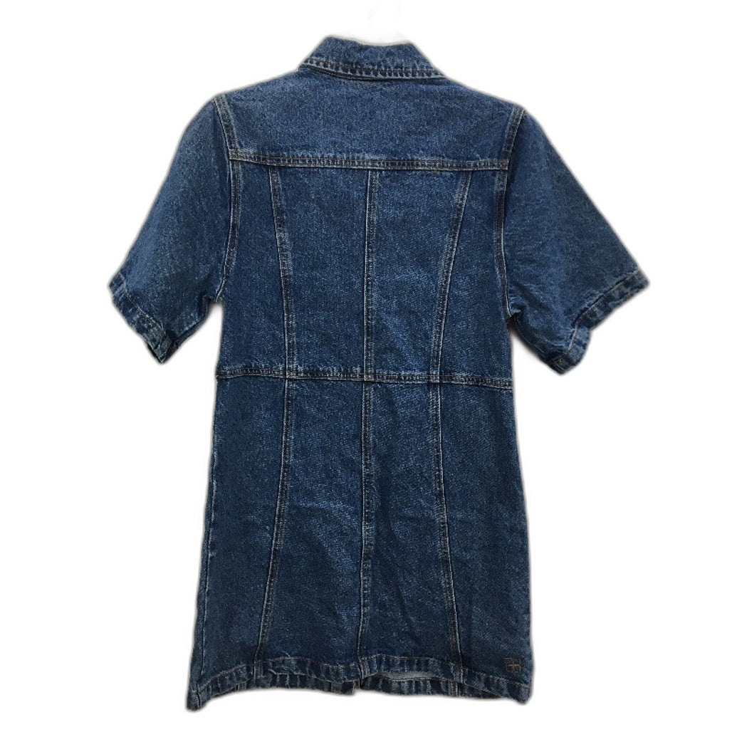Insight Rio 100% Cotton Button Up Short Sleeve Blue Denim Dress Size Medium NEW