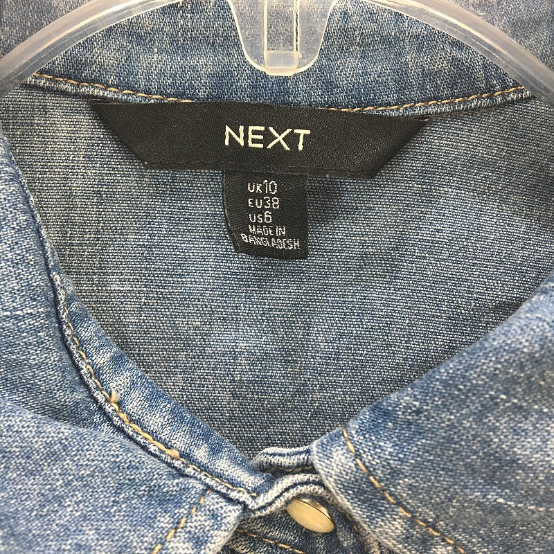 NEXT Long Sleeve Pearl Snap Button Cowboy Style Denim Shirt Ladies Size 10