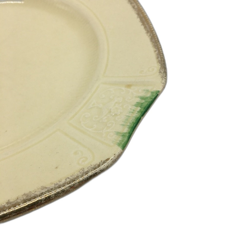 VINTAGE J & G Meakin England Romney Cream Green 3Pce Tea Cup, Saucer & Plate Set