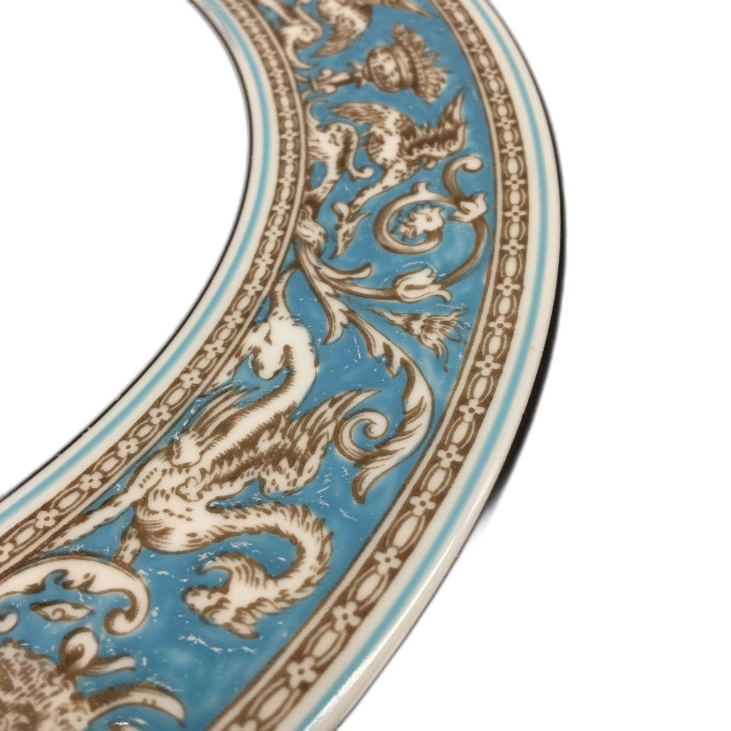 VINTAGE Wedgwood Bone China Made In England Florentine Turquoise Rim 28cm Plate