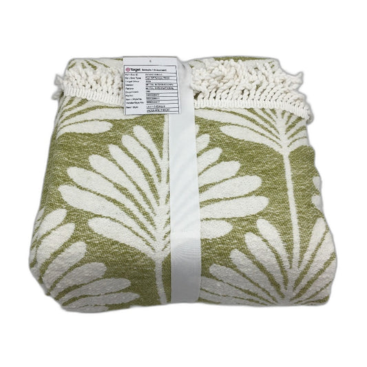 Target Lilly Chenille Green White Jacquard Throw Blanket 130x180cm NEW