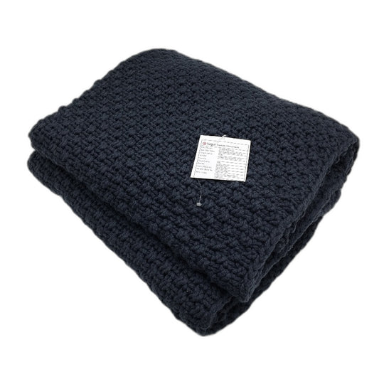 Target Dolly Navy Blue Chunky Knit Throw Lounge Blanket 127x152cm NEW
