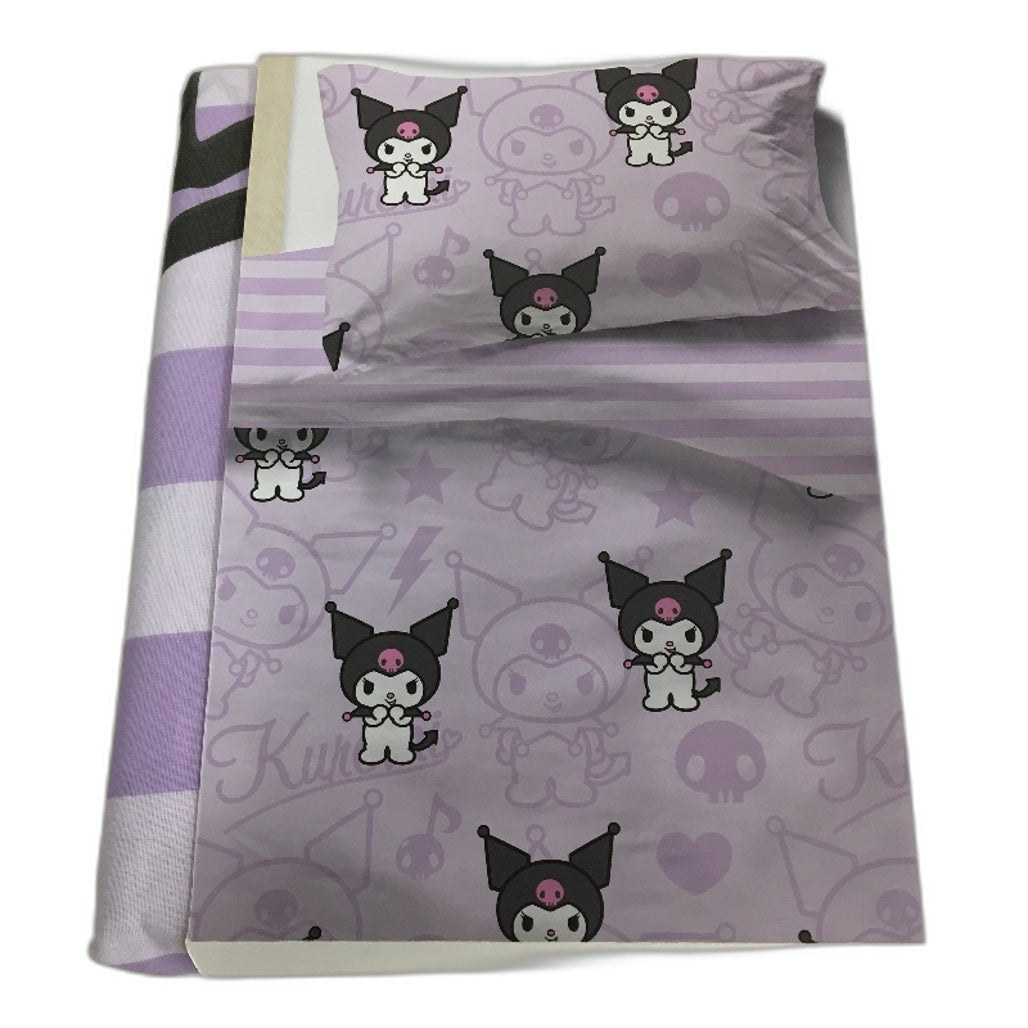 Sanrio Kuromi Purple Stripe Reversible Quilt Cover Set Size QUEEN NEW
