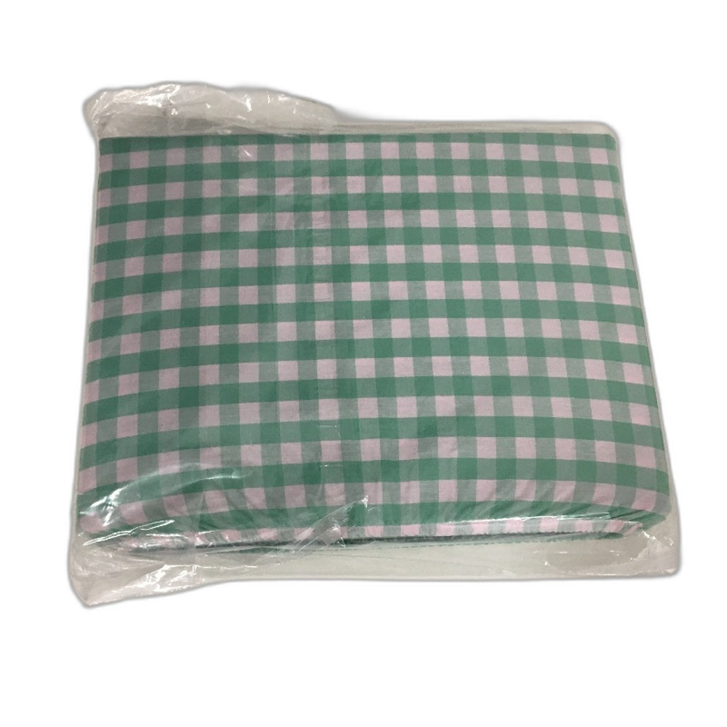 Target Grayson Gingham Mint and Pink Cotton Sheet Set Size QUEEN NEW