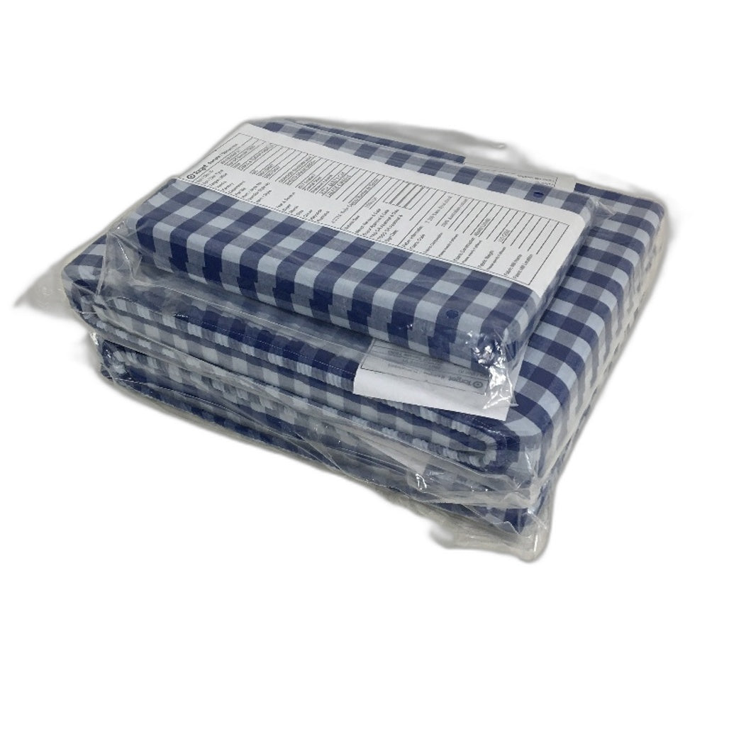 Target Grayson Gingham Blue Australian Cotton Sheet Set Size QUEEN NEW