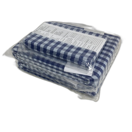 Target Grayson Gingham Blue Australian Cotton Sheet Set Size QUEEN NEW