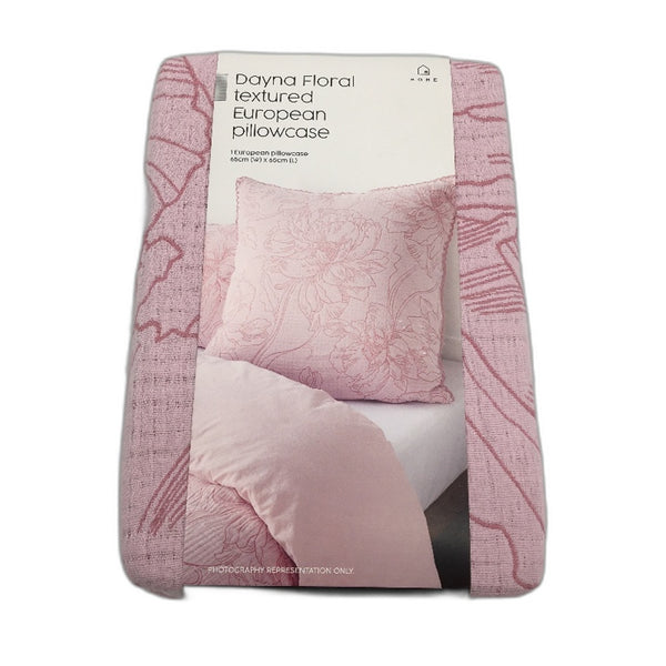 Target Dayna Floral Textured Pink Jacquard European Pillowcase 65x65cm NEW