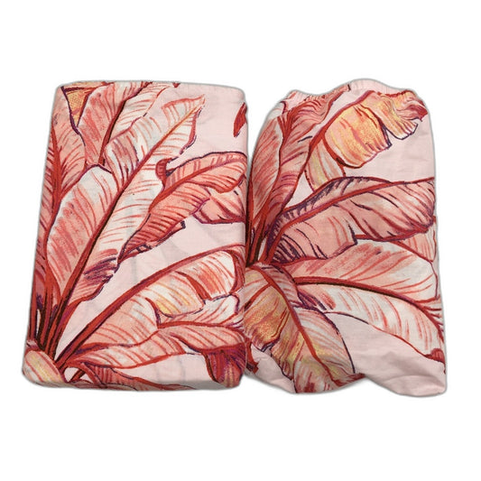 2 Piece Pink Palm Tree European Square Pillowcases 67x67cm NEW