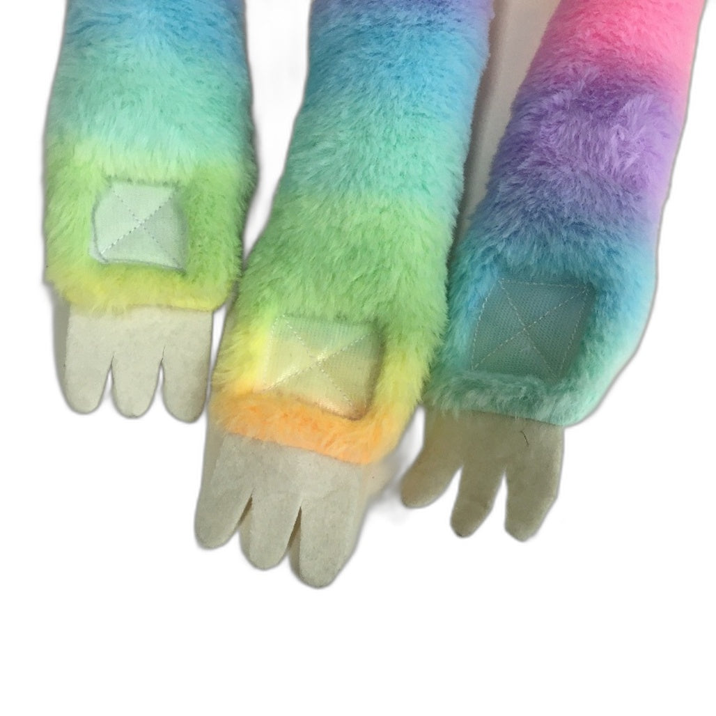 Rainbow Sloth & Monkey 2 Pack Super Soft Fluffy Fastener Hanging Plush Toy NEW