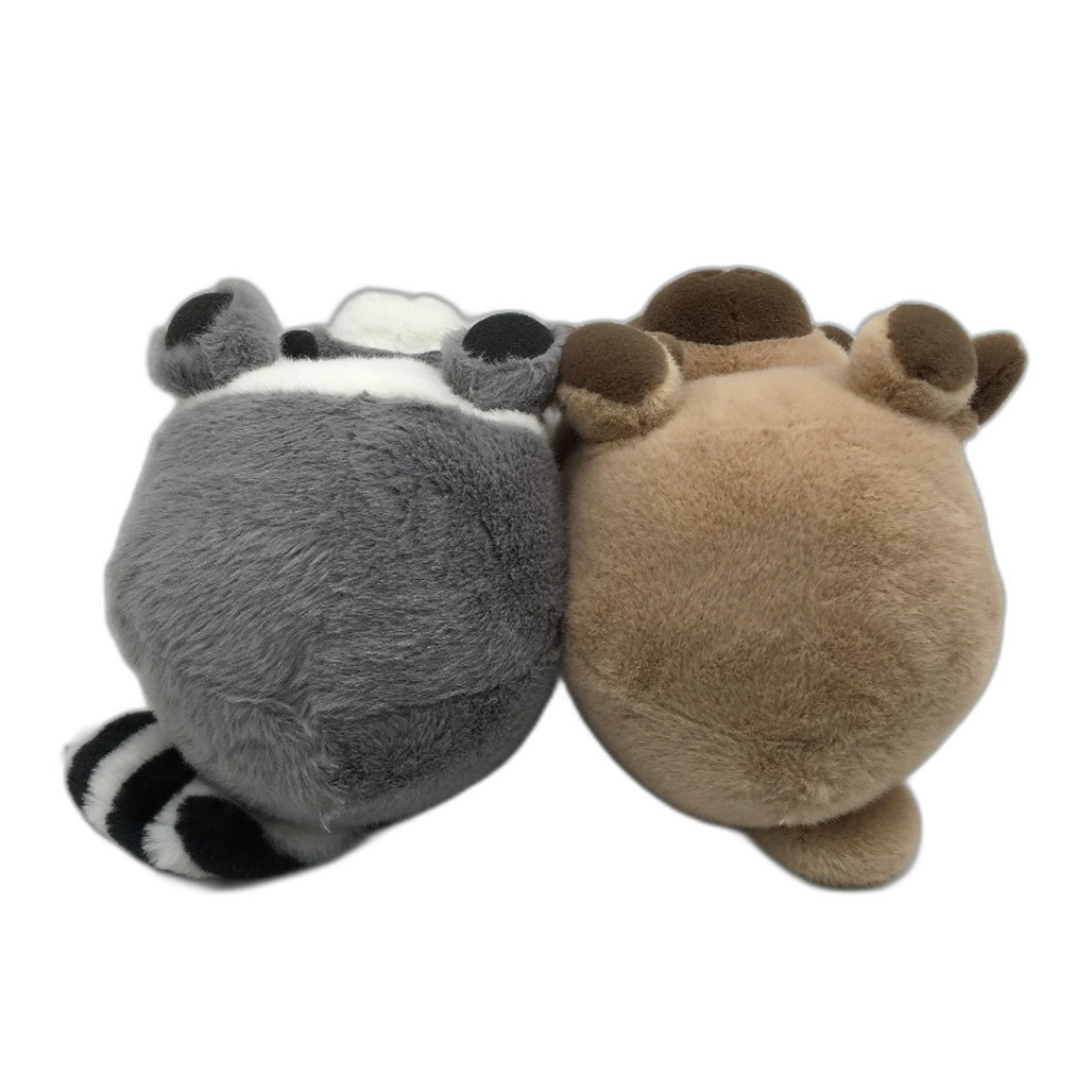 Racoon & Pug 2 Pack Super Soft Fluffy Animal Dog Plush Toys Plushies NEW