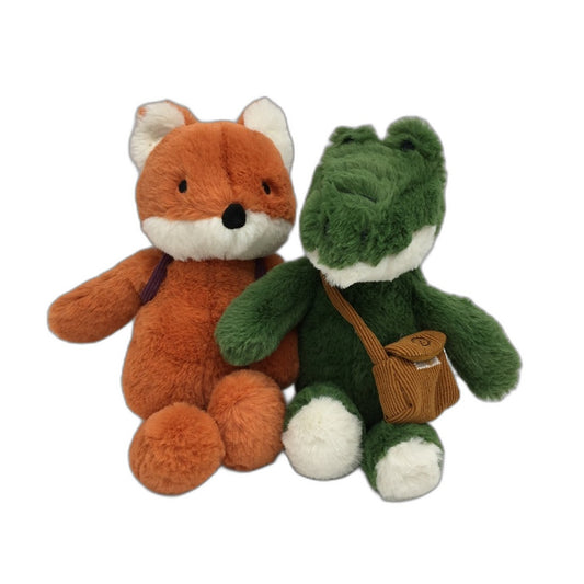 Fox & Crocodile With Bag 2 PCS 30CM Super Soft Fluffy Plush Toy Plushie NEW
