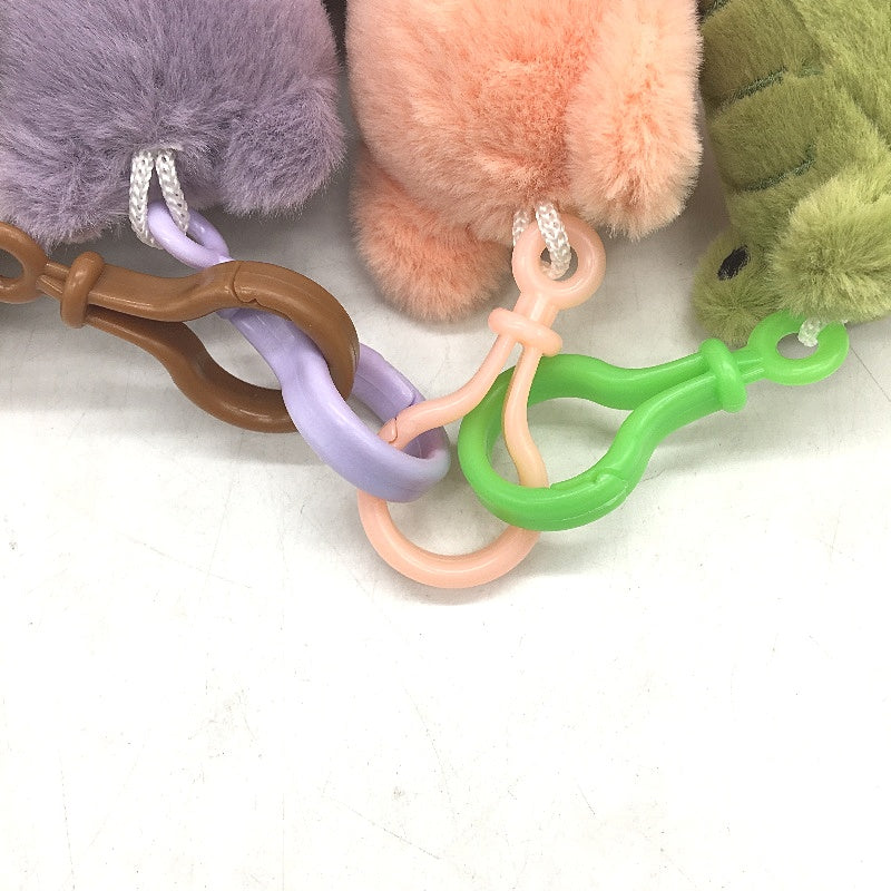 4 Pack Bundle Soft Fluffy Mini Animal Plush Toys Key Chains Bag Tag NEW