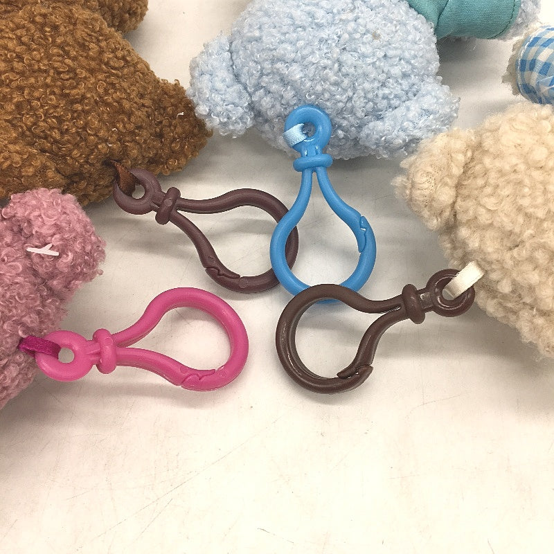 4 Pack Bundle Soft Fluffy Mini Teddy Bears Plush Toys Key Chains Bag Tag NEW