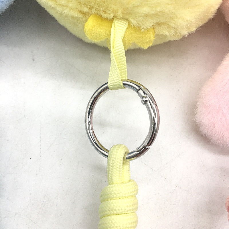 3 Pack Bundle Mini Girl In Cute Costume Plush Toy Key Chain Pink/Yellow/Blue NEW