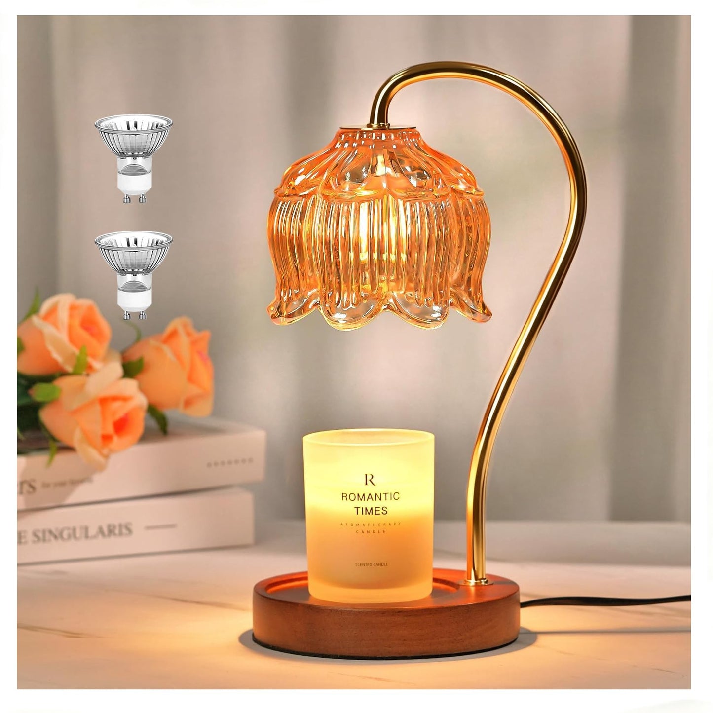 YXYOL Vintage Flower Lotus Candle Warmer Lamp with Timer & Dimmer Online AU