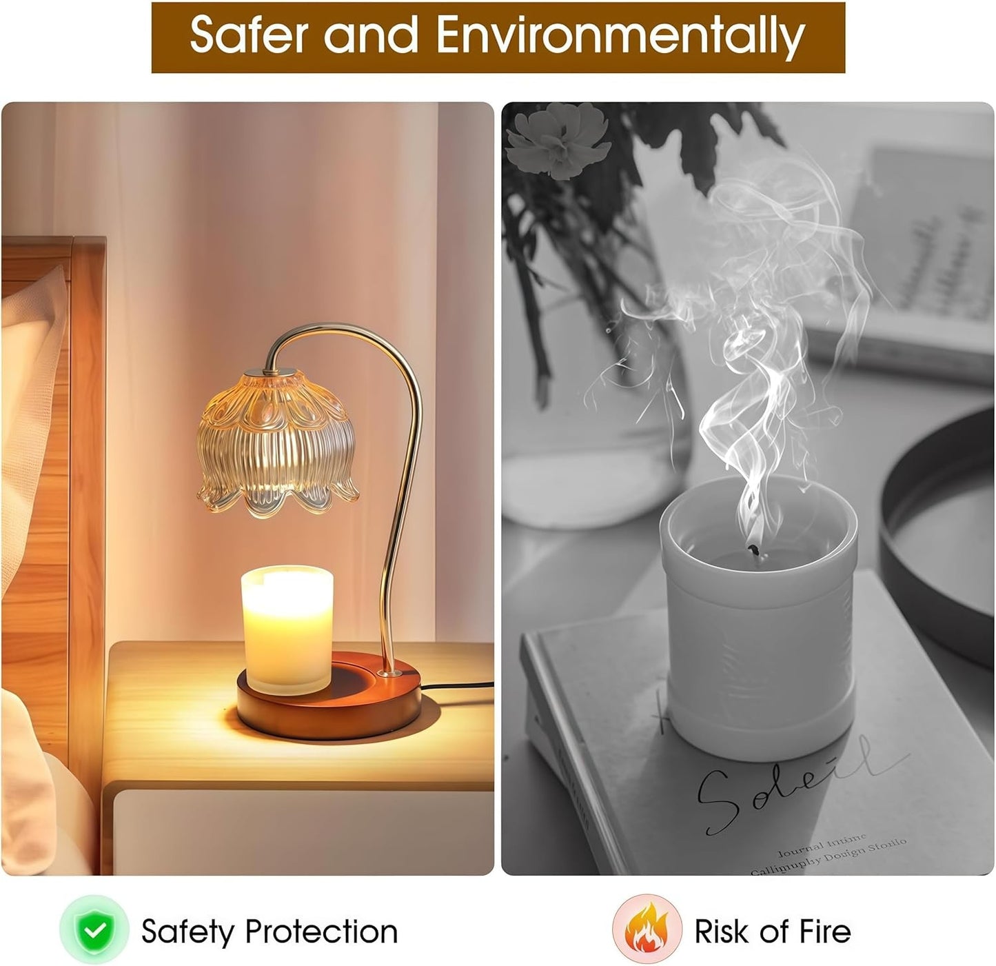 YXYOL Vintage Flower Lotus Candle Warmer Lamp with Timer & Dimmer Online AU