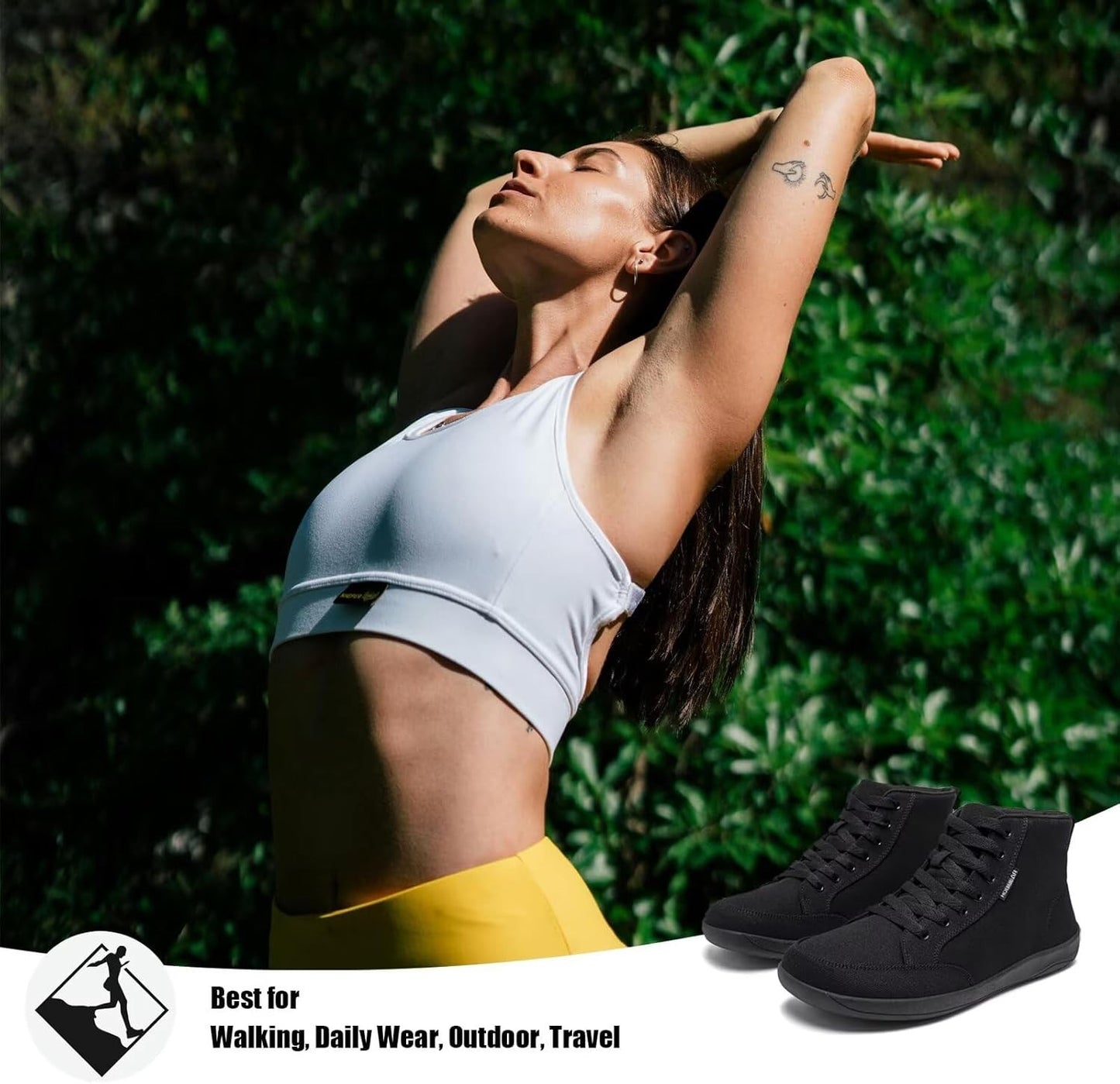 HOBIBEAR Unisex High Top Barefoot Shoes with Wide Toe Box for Trail Running AU