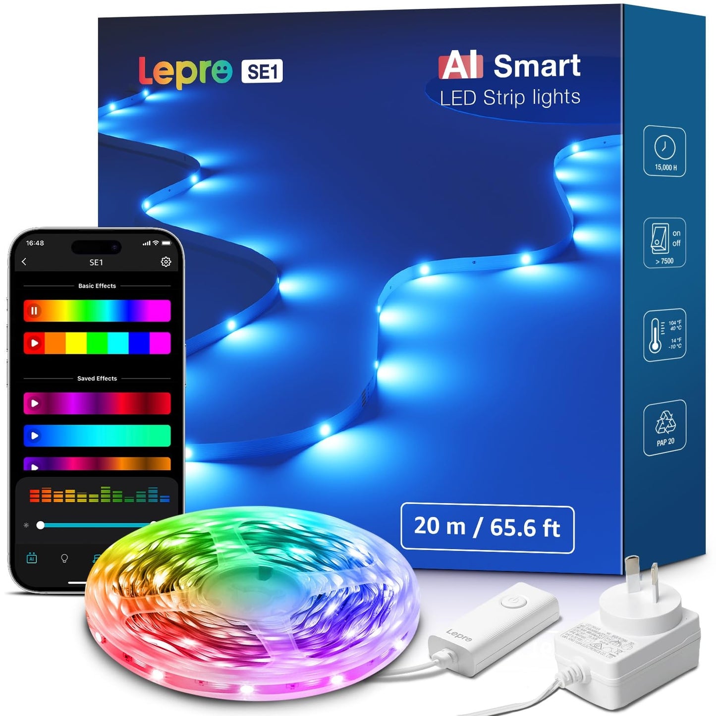 Lepro SE1 Smart RGB LED Strip Light 20M Roll with WiFi Voice Control Australia