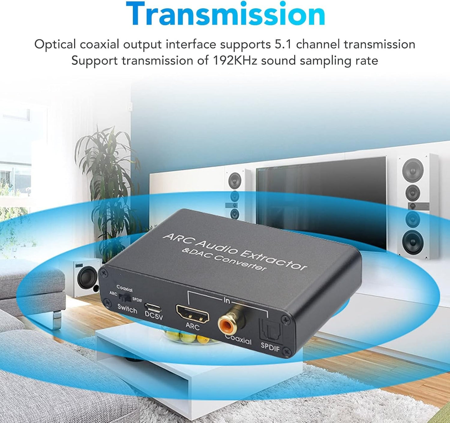 LICAEVEY HDMI ARC Sound Extractor Converter with Volume Control for Home...