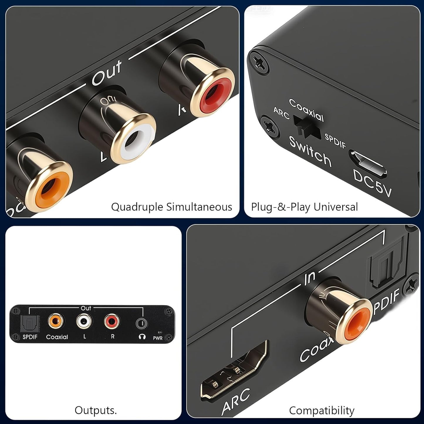 LICAEVEY HDMI ARC Sound Extractor Converter with Volume Control for Home...