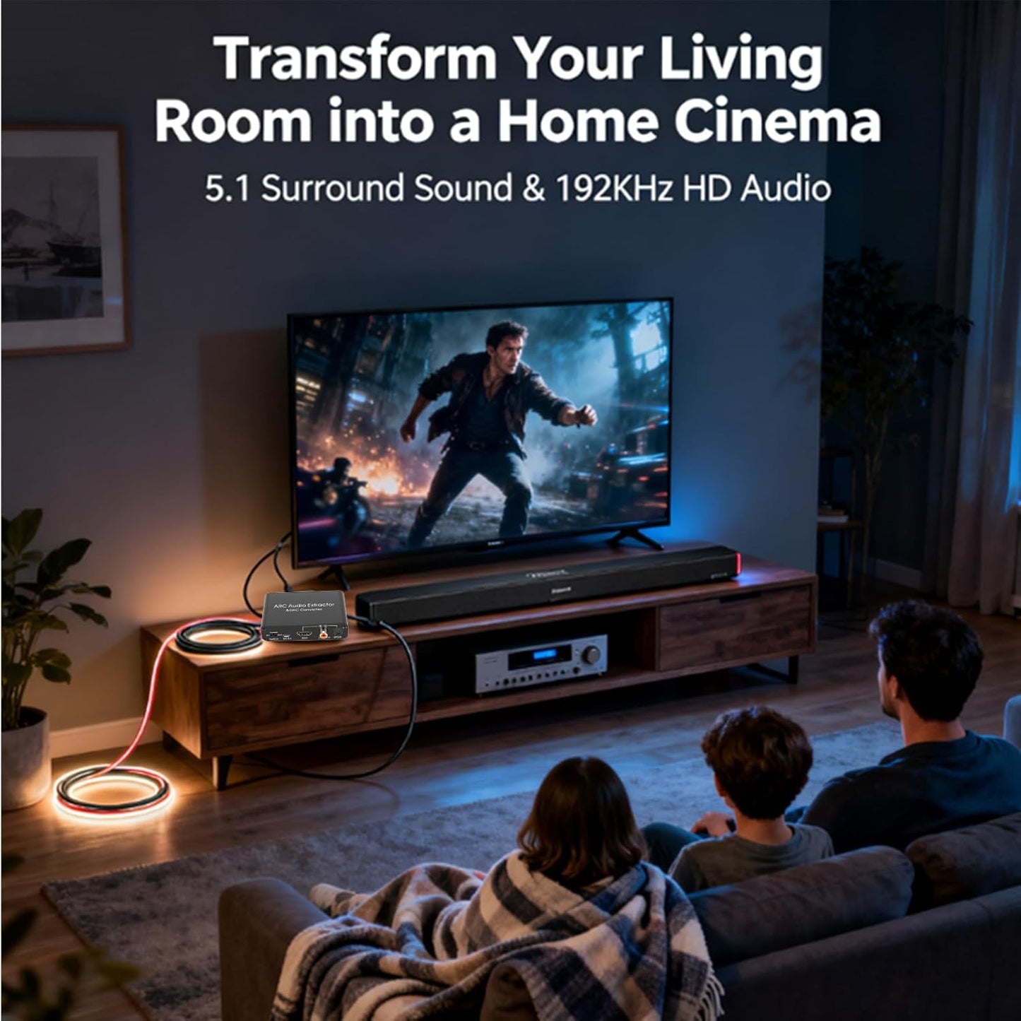 LICAEVEY HDMI ARC Sound Extractor Converter with Volume Control for Home...