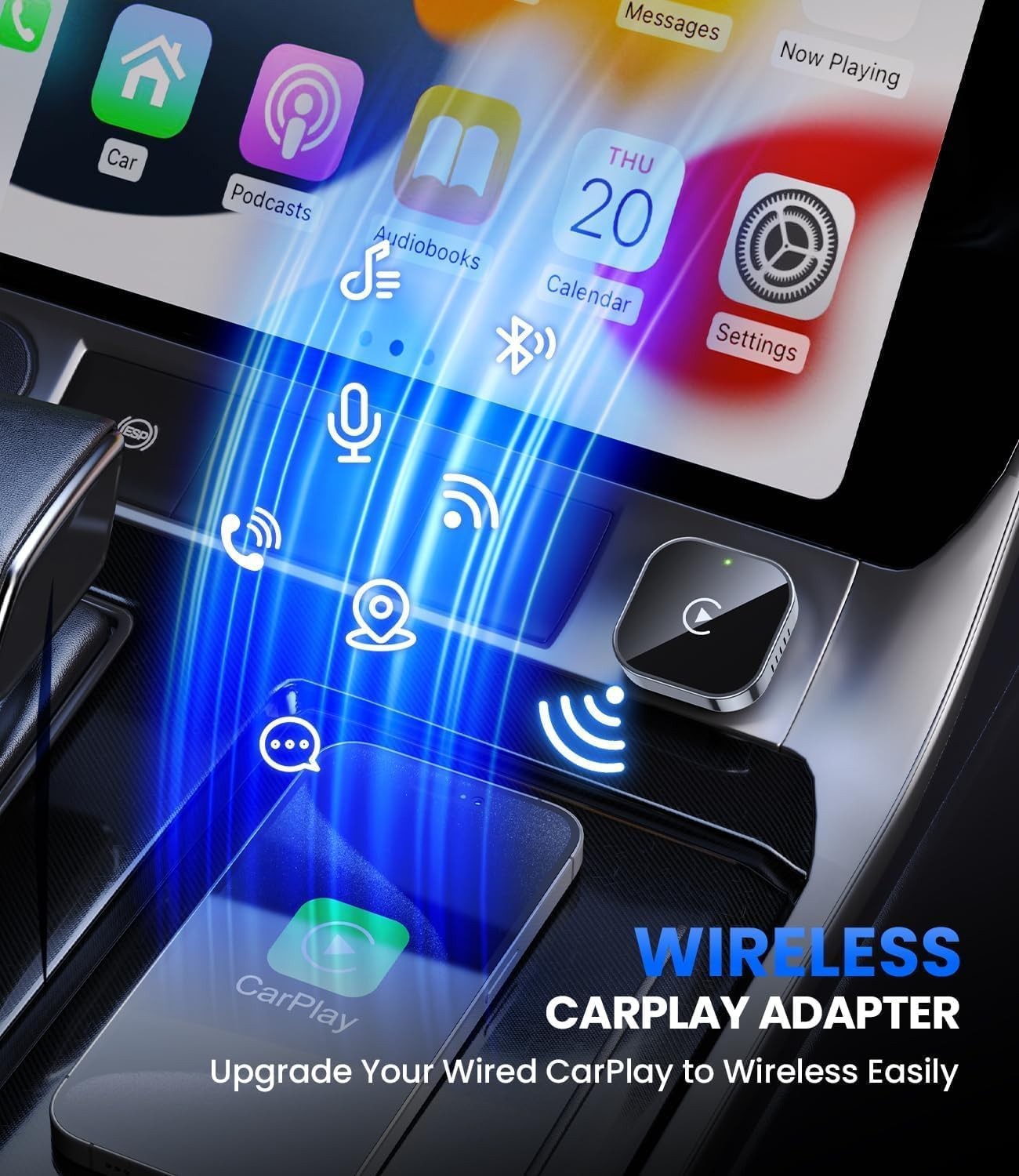 Teeran CP 21 Wireless CarPlay Adapter for iPhone with Mini USB Design