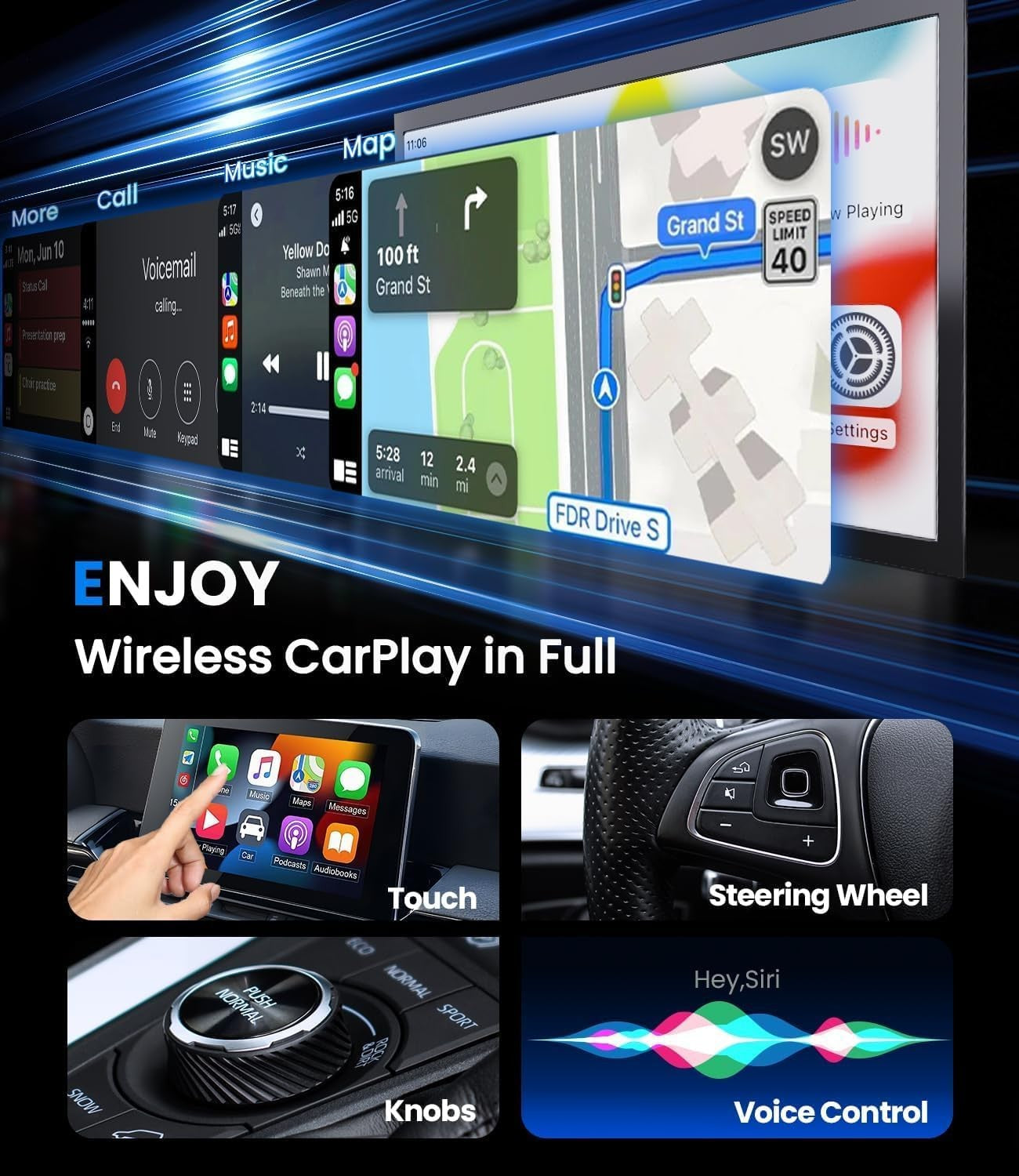Teeran CP 21 Wireless CarPlay Adapter for iPhone with Mini USB Design
