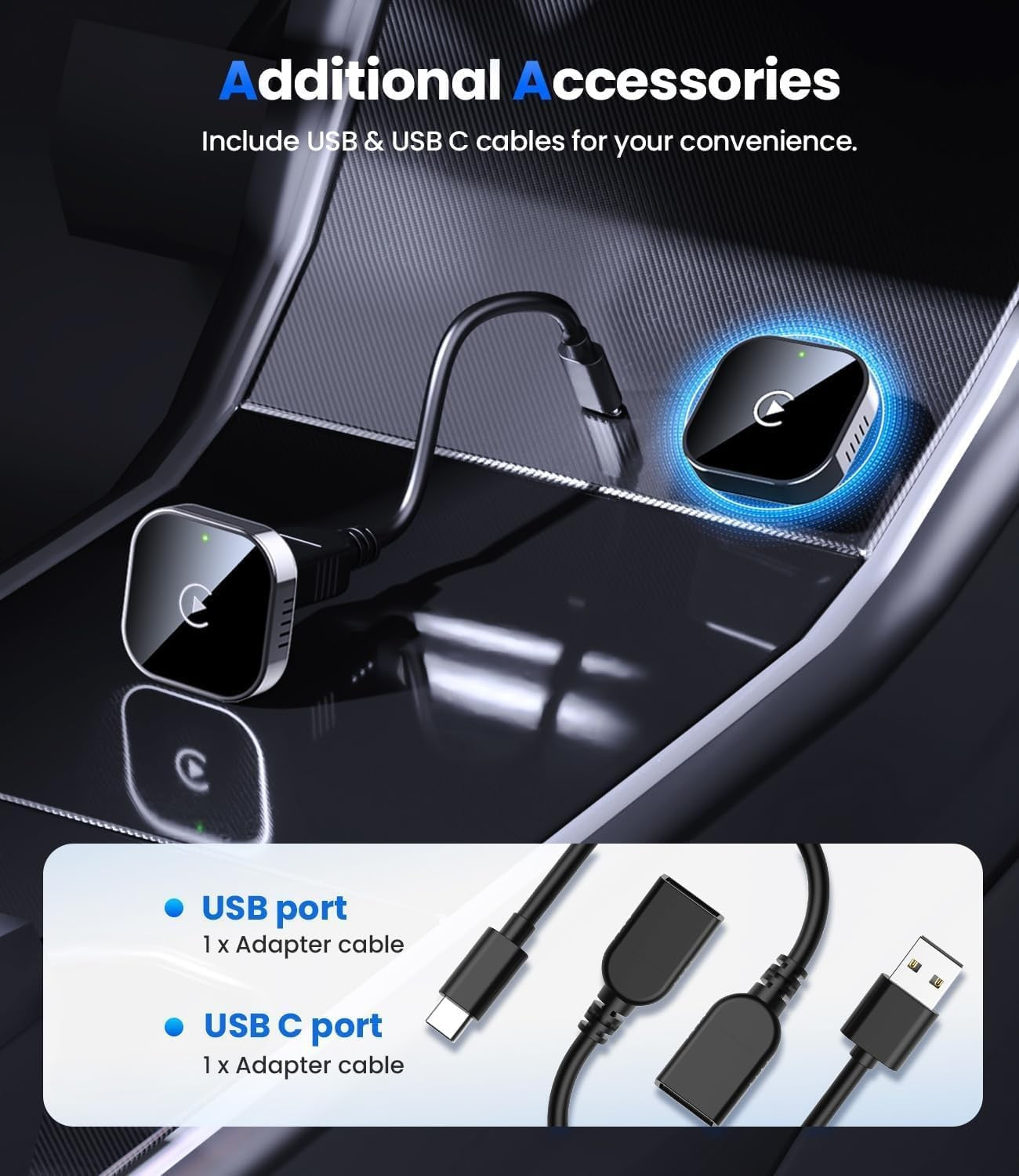 Teeran CP 21 Wireless CarPlay Adapter for iPhone with Mini USB Design