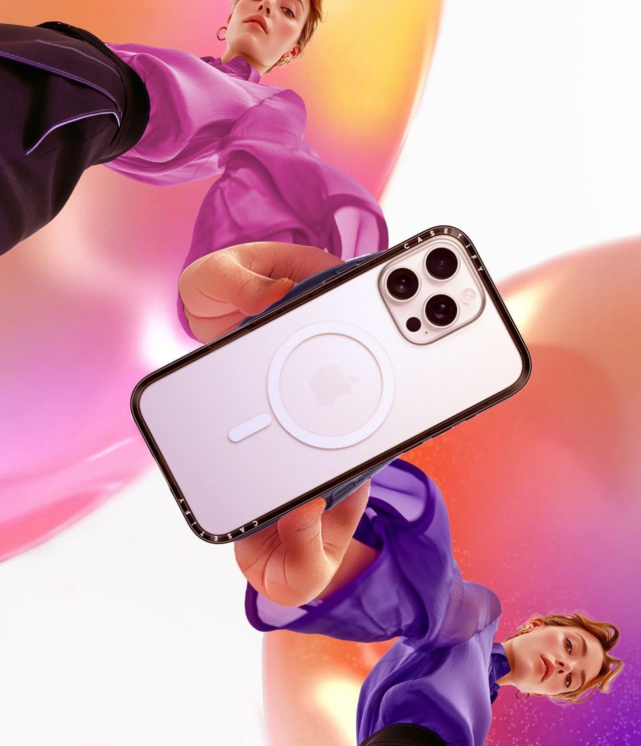 CASETiFY Compact iPhone 16 Case with Military Grade Protection - Clear Black