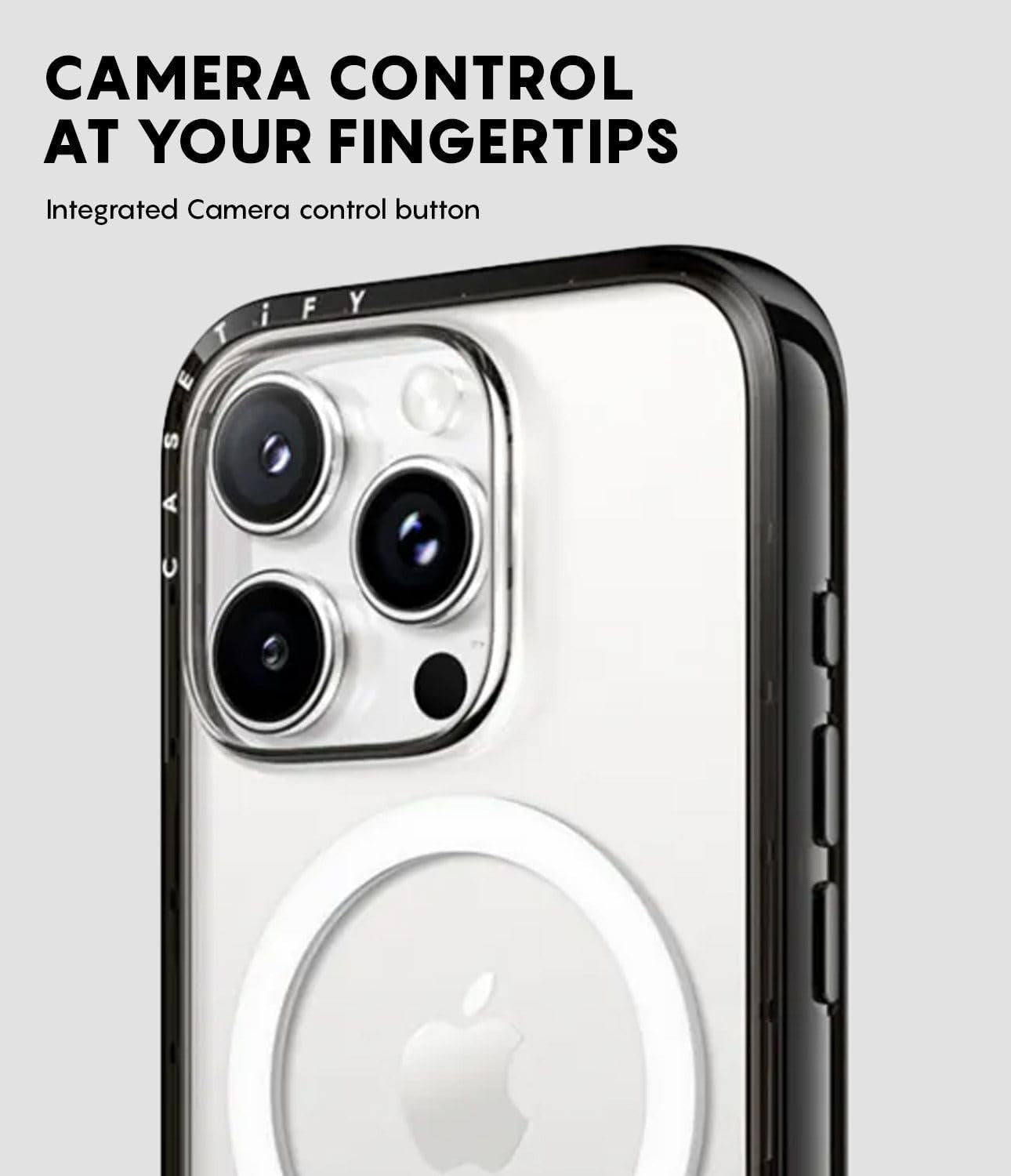 CASETiFY Compact iPhone 16 Case with Military Grade Protection - Clear Black