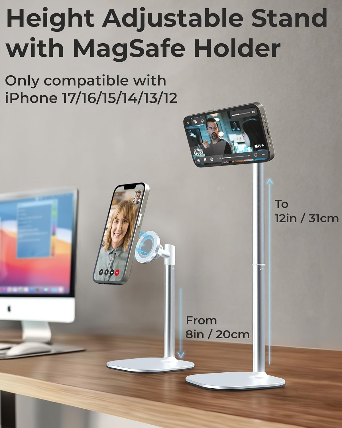 COOPER MagStand iPhone Desk Stand for Video Recording Compatible with MagSafe
