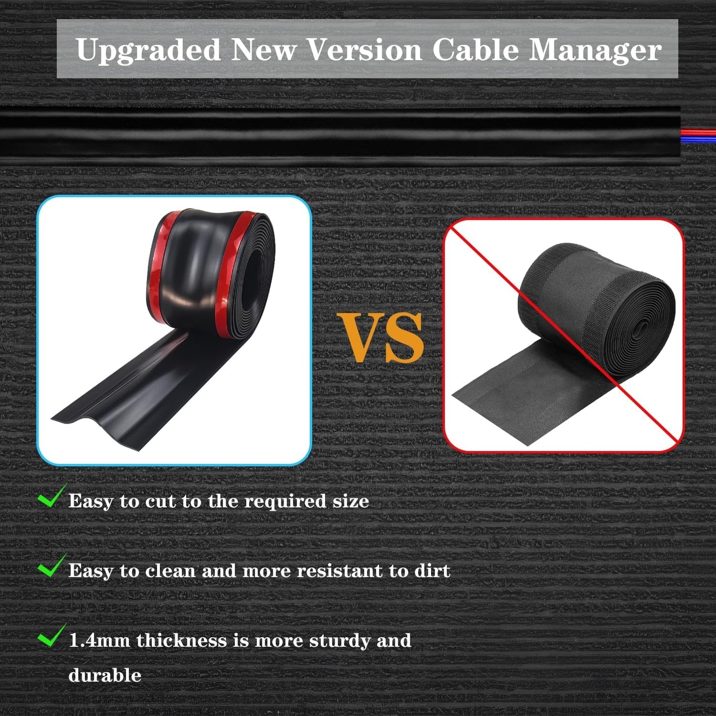 Adyawen 8.2FT Cord Cover for Wires on Floor Soft PVC Cable Protector