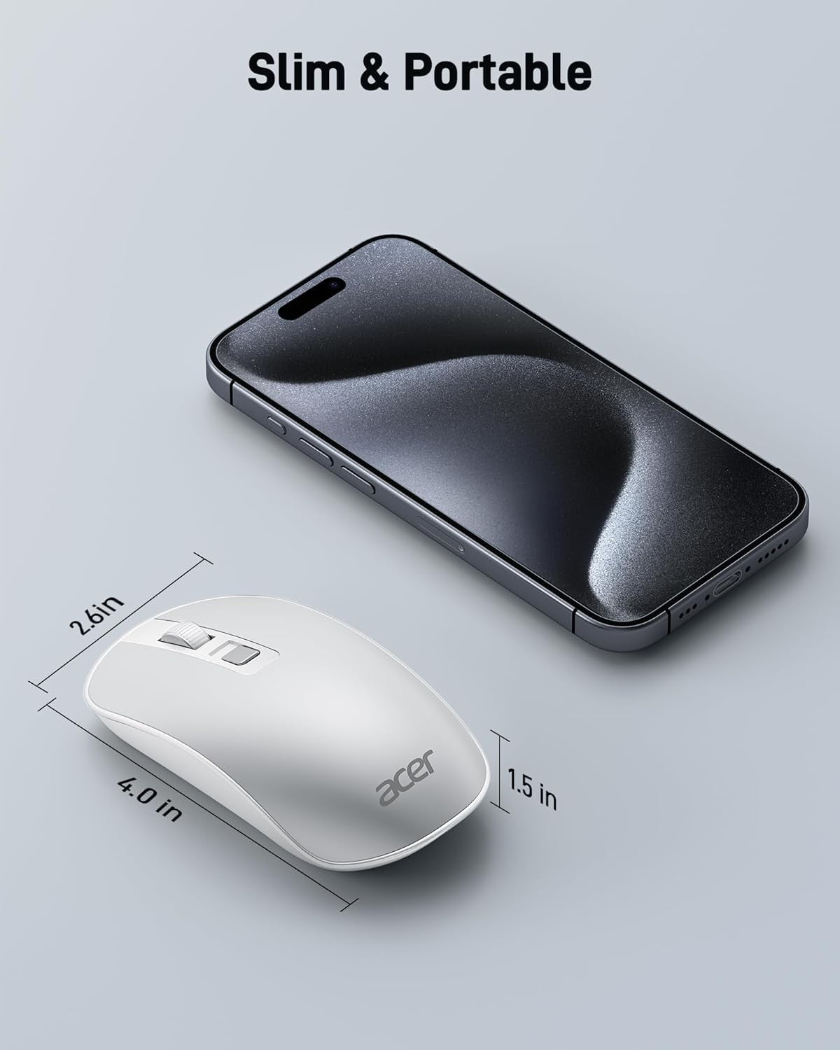 Acer Wireless USB Mouse with 1600 DPI Adjustable Sensitivity for PC