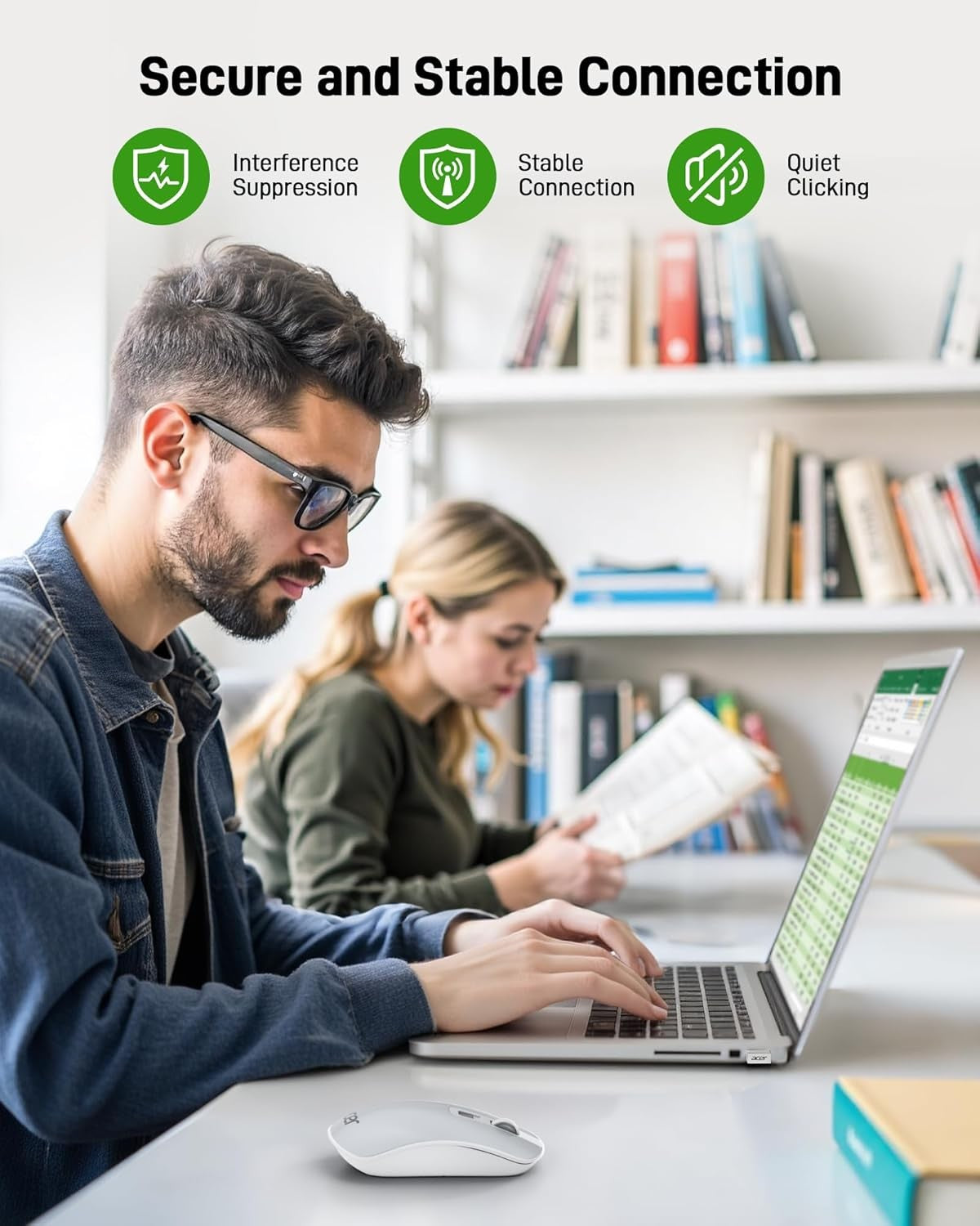 Acer Wireless USB Mouse with 1600 DPI Adjustable Sensitivity for PC