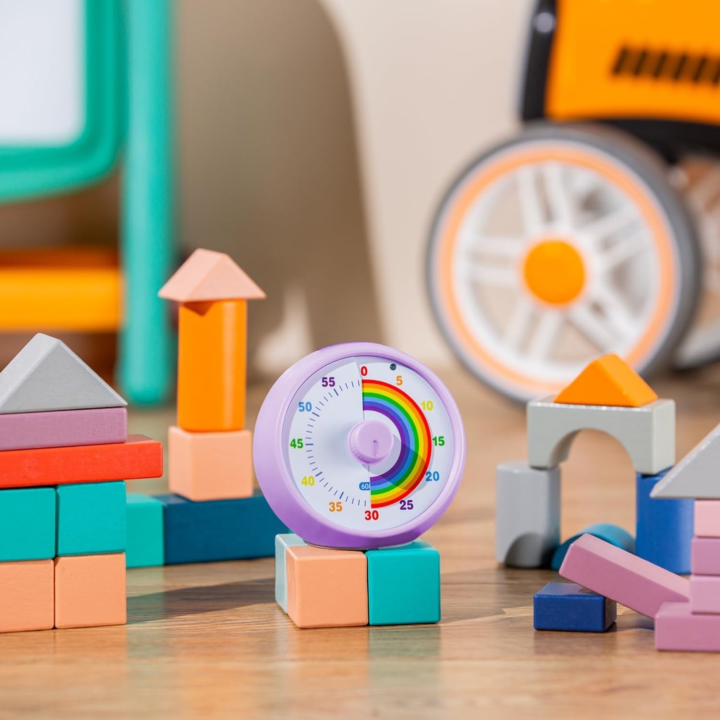 Kiecky Squirrel Visual Timer for Kids 60-Minute Countdown Purple