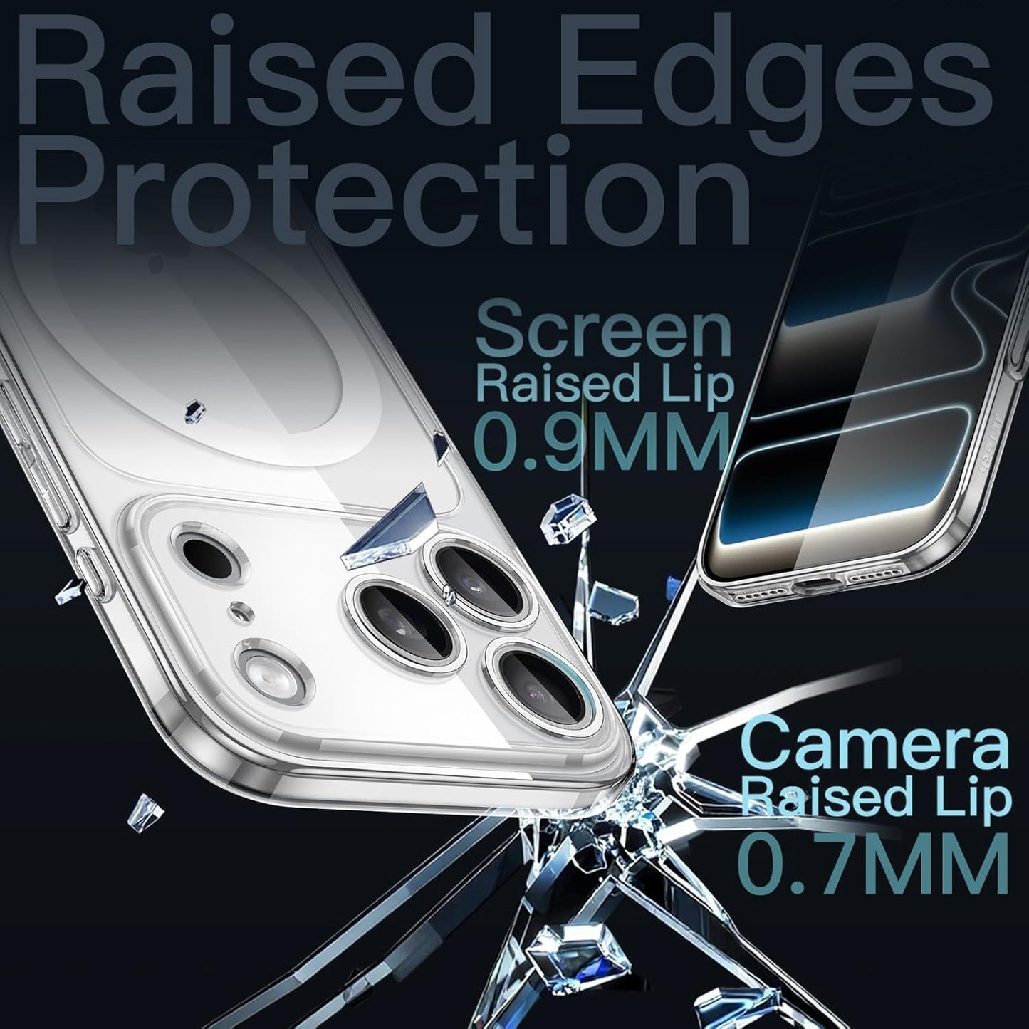 JETech Magnetic Slim Case for iPhone 17 Pro Max Clear Ultra-Thin Protection