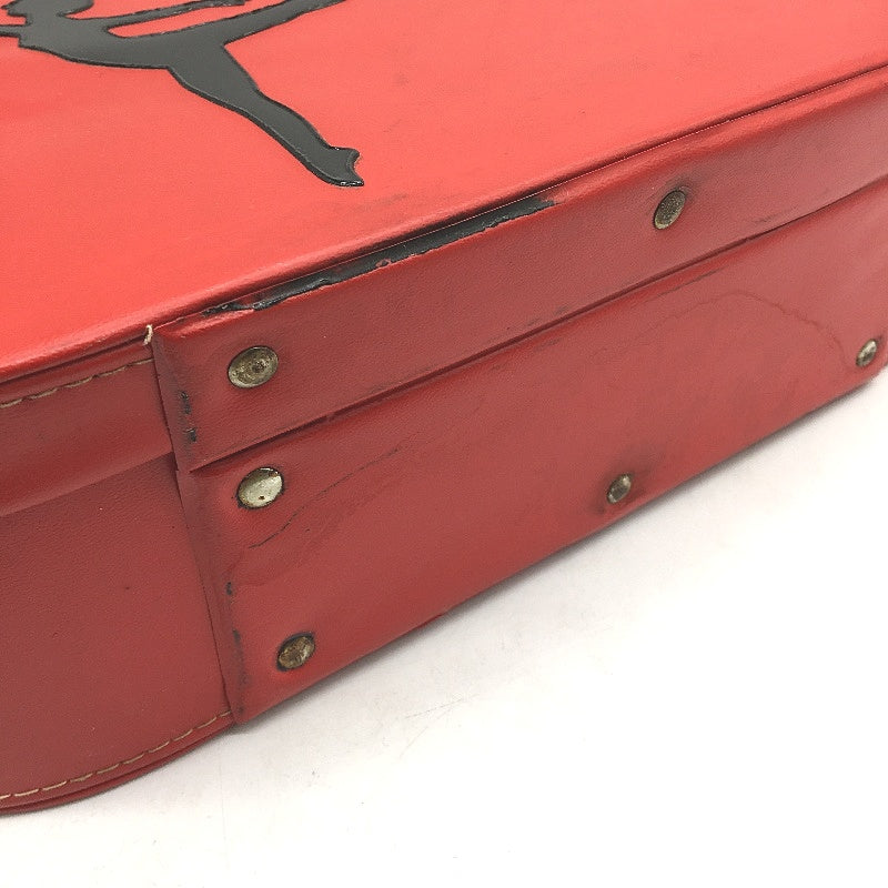 VINTAGE Red Ballerina Motif Vinyl Beauty Case With Mirror & Pink Lining Inside