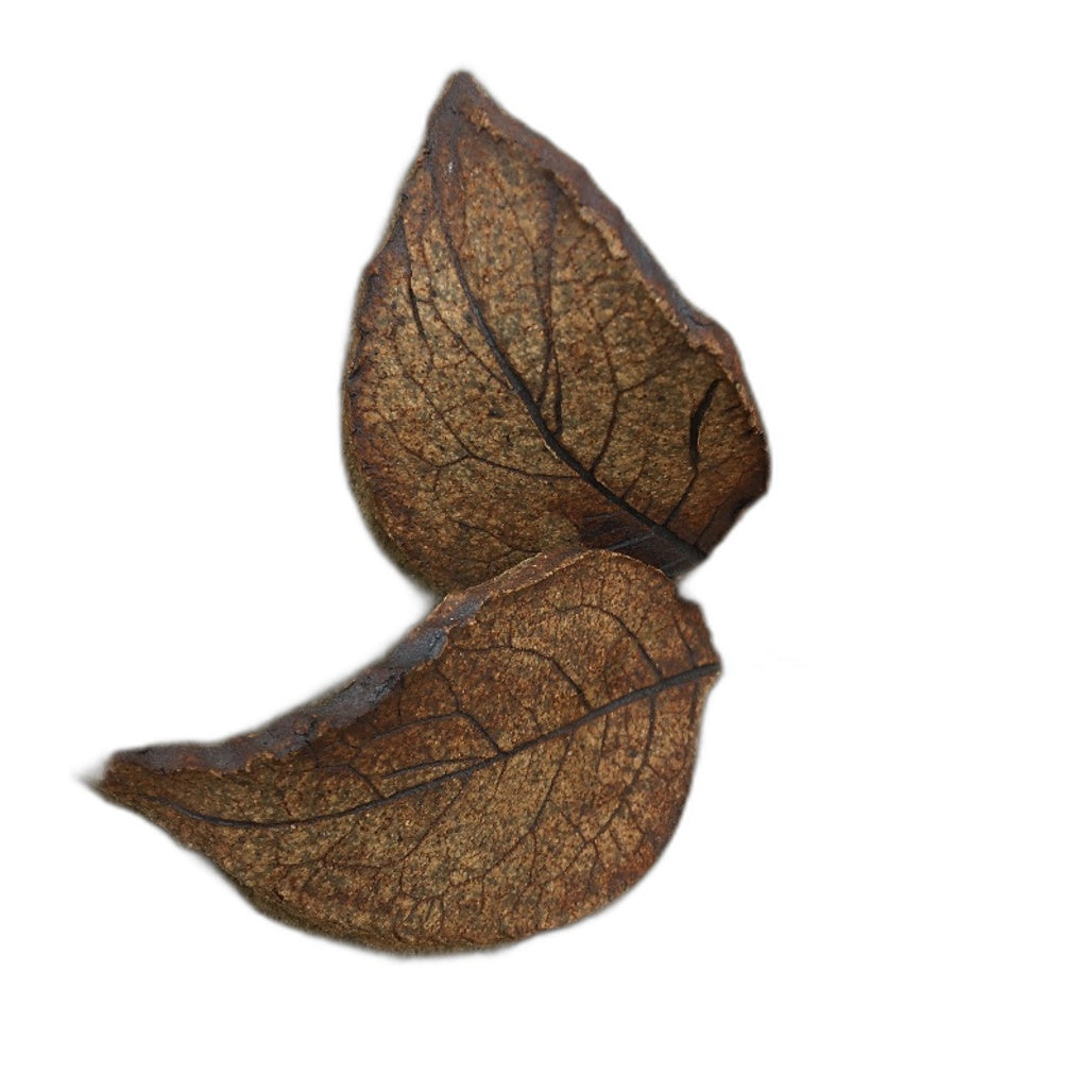 HANDCRAFTED Stoneware Pottery 3 Leaf Trinket Bowl By Lenore Hattoum 16cm