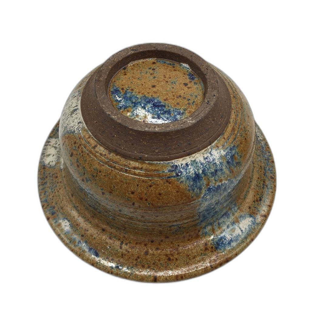 HANDCRAFTED Earthware Pottery Brown Toned Ornate Handled Trinket Dish With Lid