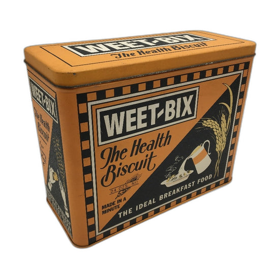 COLLECTABLE 1998 70 Year Anniversary Sanitarium Weetbix Tin & Empty Box Inside