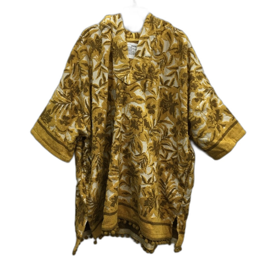 Serana 100% Australian Cotton Mustard Hooded Beach Towel With Pockets OSFM NEW