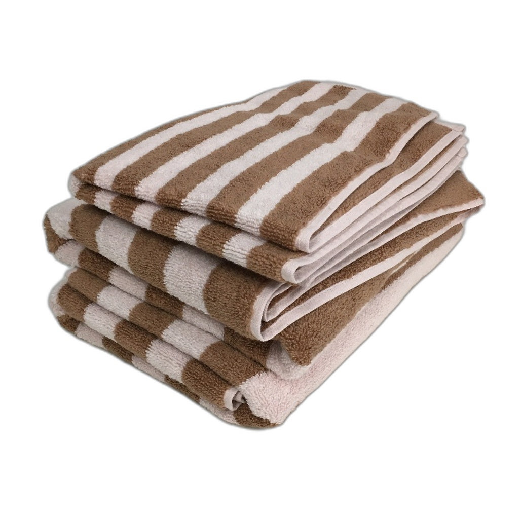 Target 100% Australian Cotton Rayne Mocha Stripe 4 Pce Bath & Hand Towel Set NEW