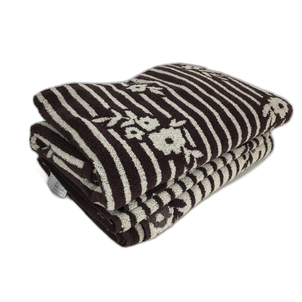 Target 100% Australian Cotton Jasmine Chocolate Floral 2 Pce Bath Towel Set NEW