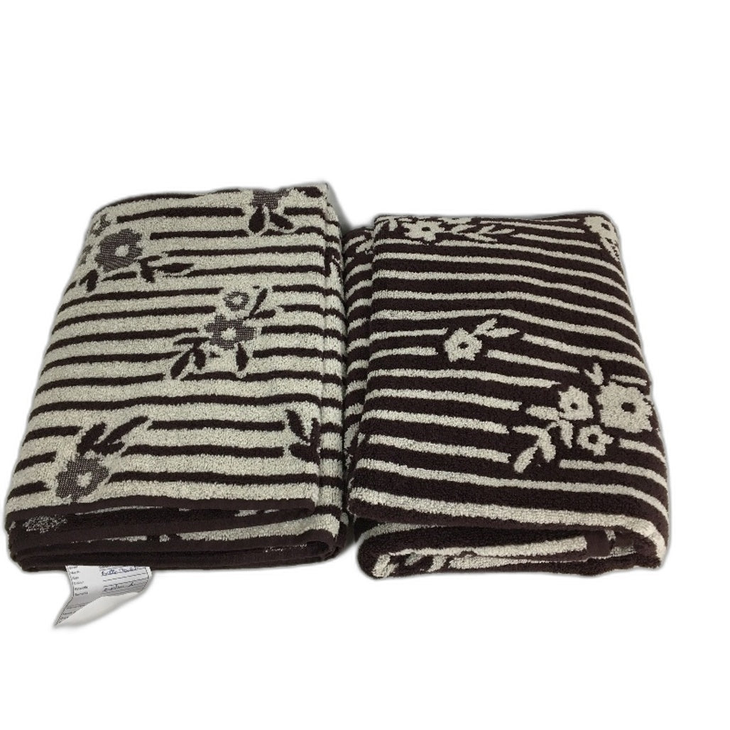 Target 100% Australian Cotton Jasmine Chocolate Floral 2 Pce Bath Towel Set NEW
