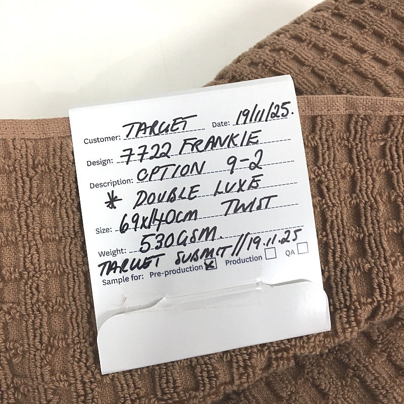 Target 100% Australian Cotton Mocha Brown Textured 2 Pce Bath Towel Set NEW