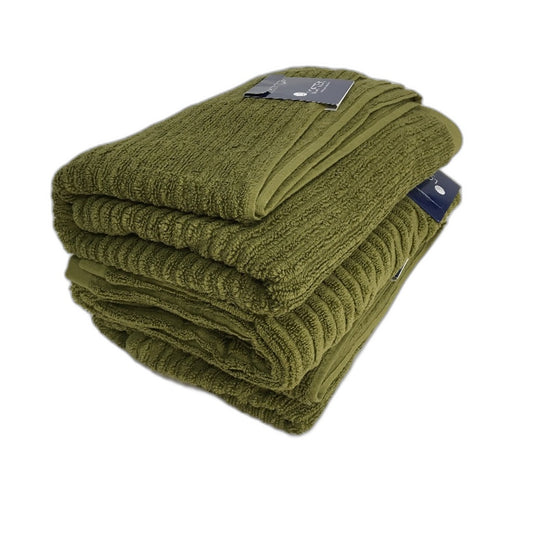 Target 100% Australian Cotton Avacado Green Textured Rib 3Pce Bath Towel Set NEW