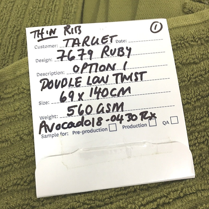 Target 100% Australian Cotton Avacado Green Textured Rib 3Pce Bath Towel Set NEW